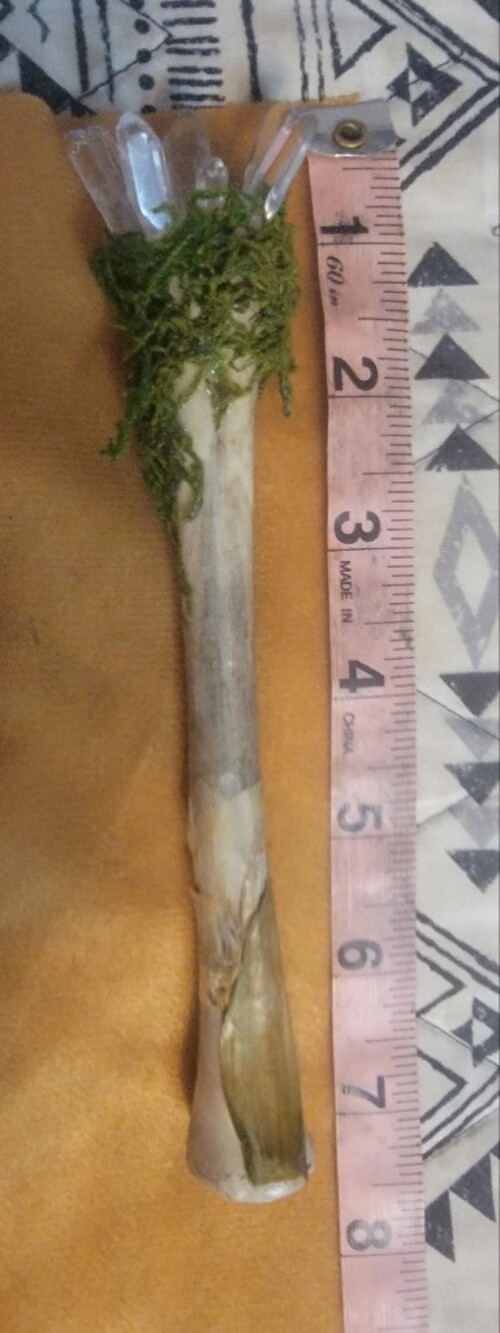 Handcrafted Bone And Crystal Wand